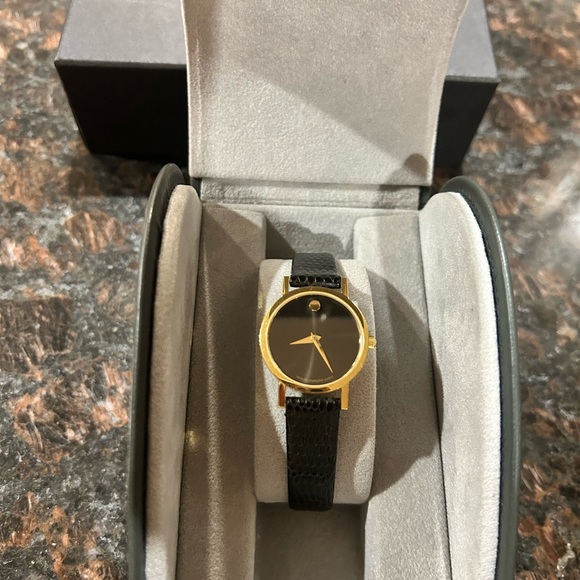 Movado Gold and Black Watch - Picture 2 of 6
